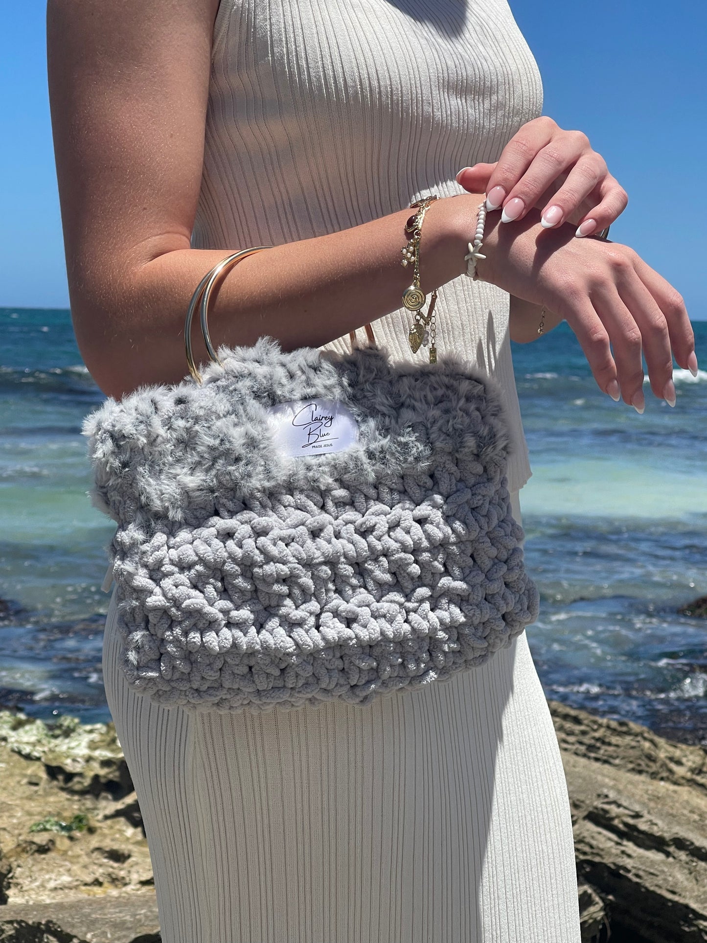 Gentleness Bag in Grey Fluff