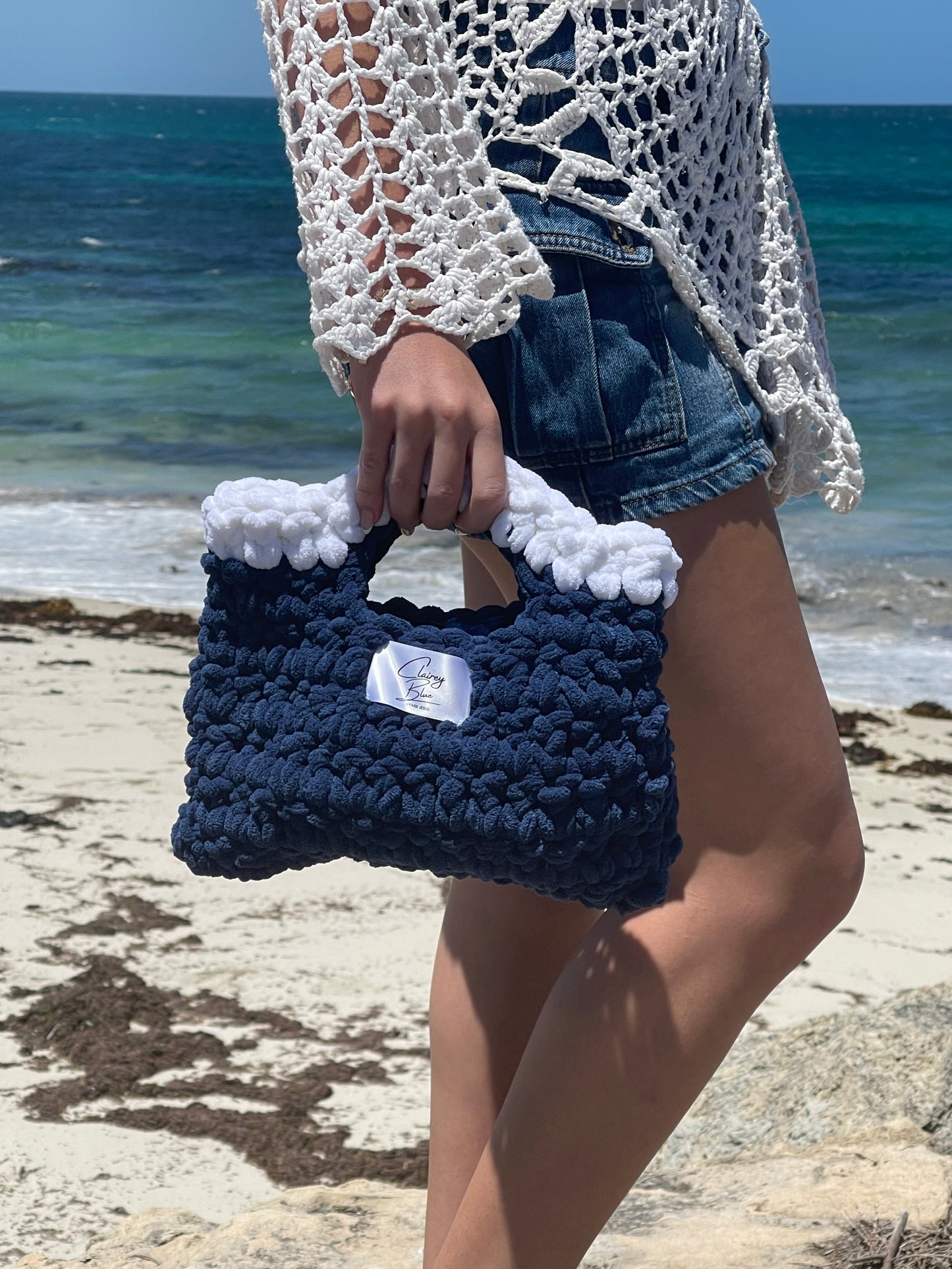 The Self-Control Crochet Bag in Navy