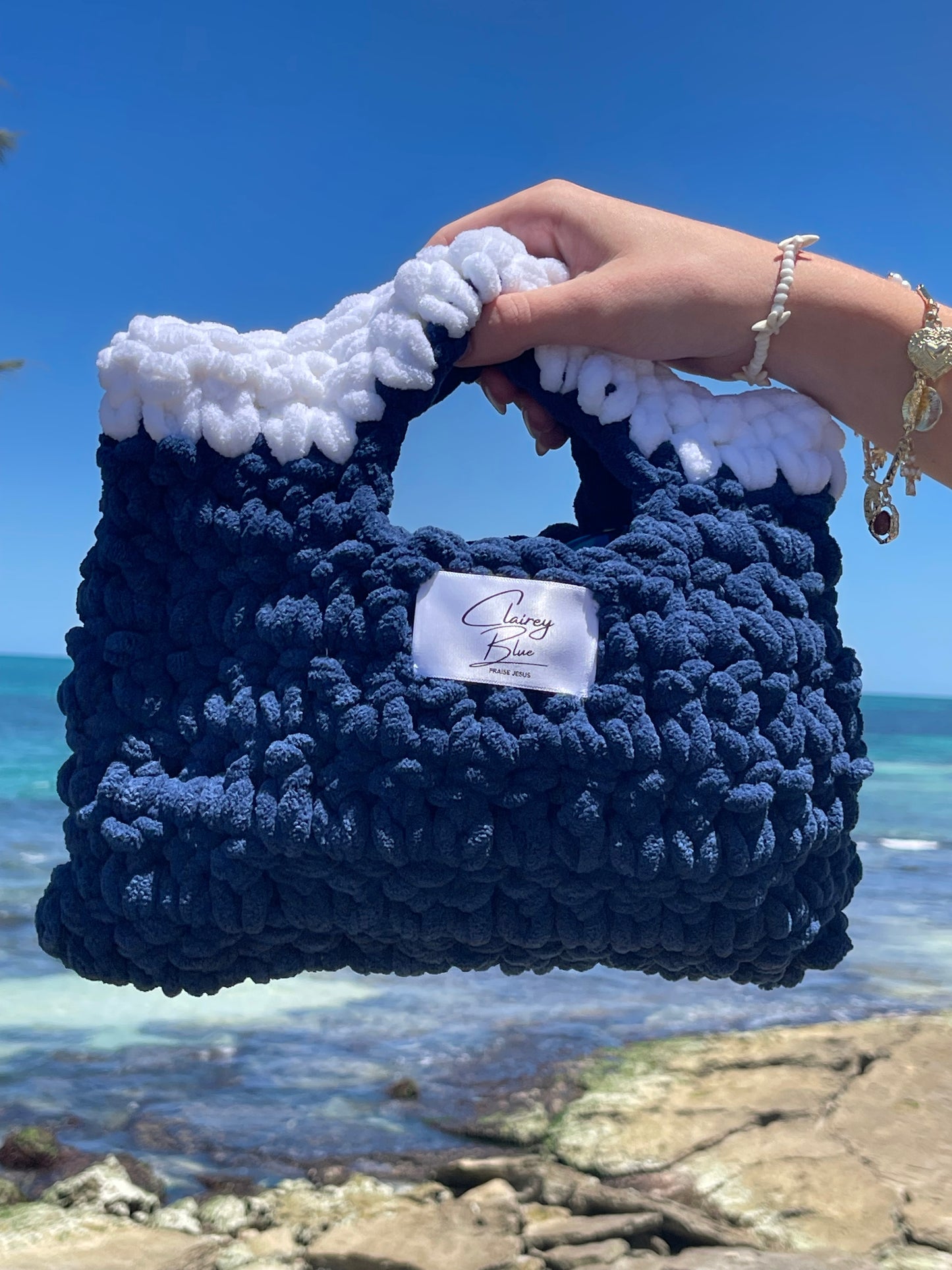 The Self-Control Crochet Bag in Navy