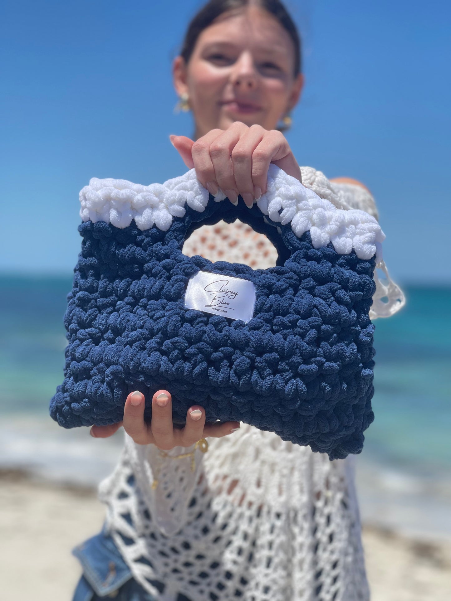The Self-Control Crochet Bag in Navy