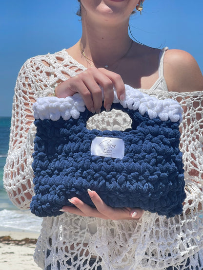 The Self-Control Crochet Bag in Navy