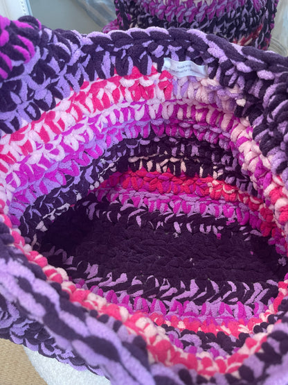 Crochet Beach Bag in Berry