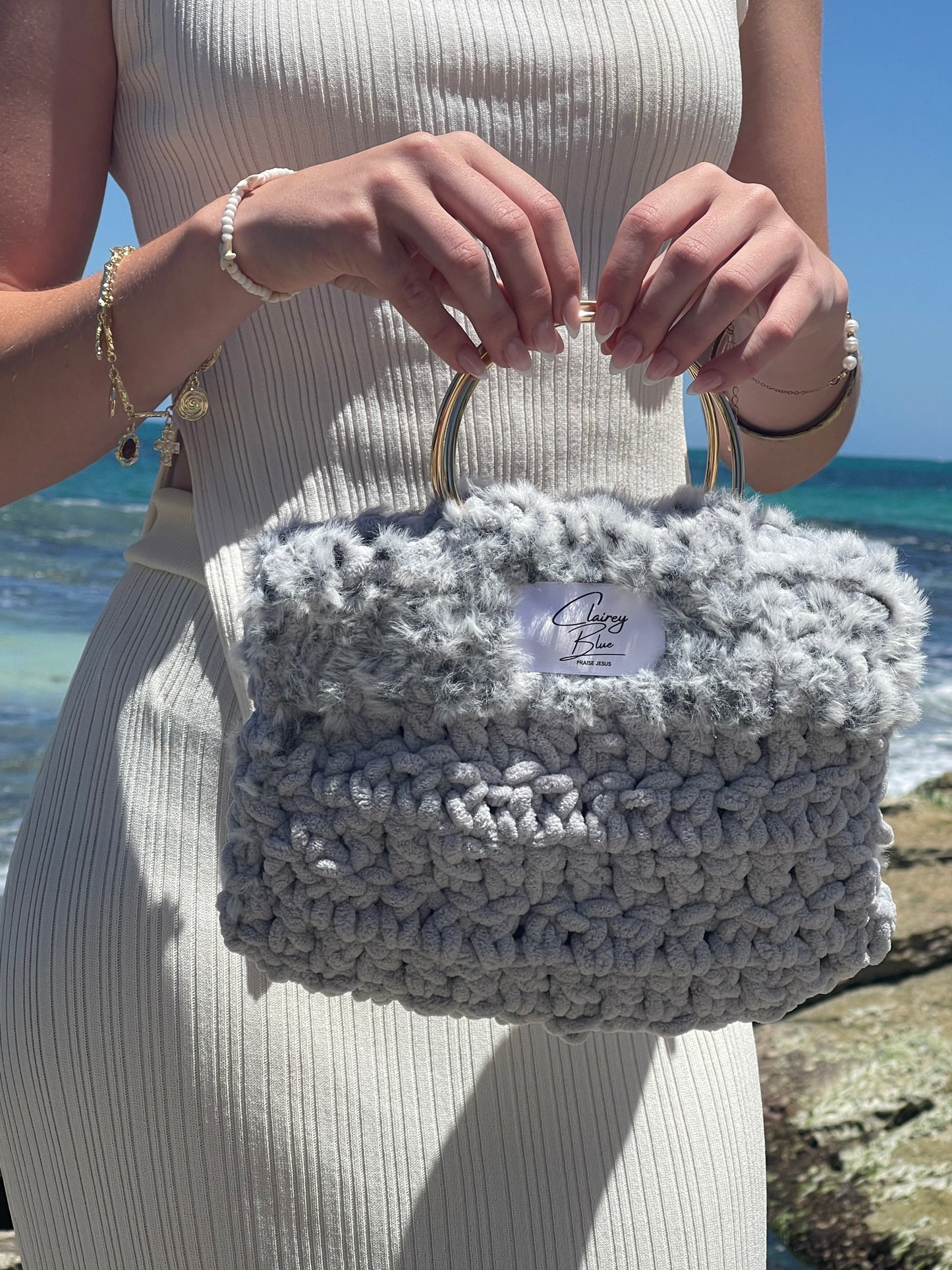The Gentleness Bag in Grey Fluff